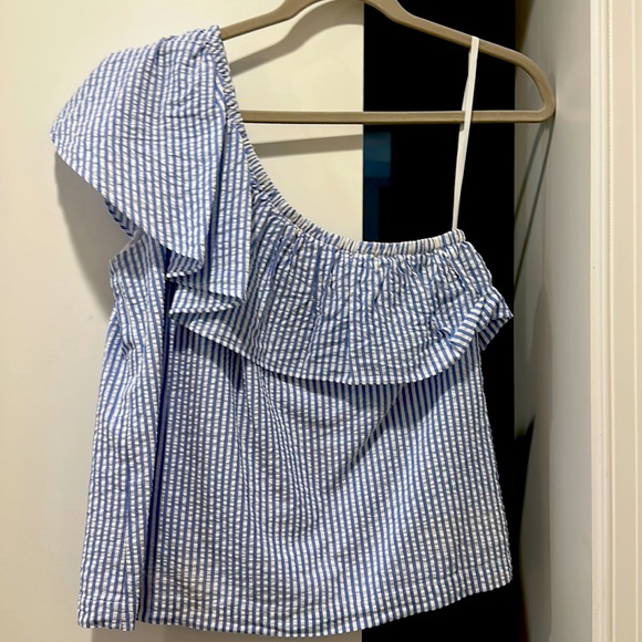 Vineyard Vines: Searsucker One Shoulder NWOT - Picture 1 of 3